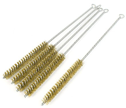 sourcing map Brass Wire Tube Brush Cleaning Tool 15mm x 30cm 5 Pieces