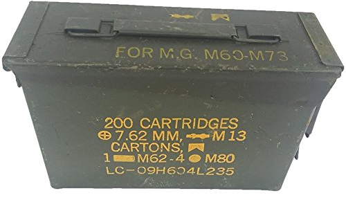 Armeeverkauf US Munitionskiste Metallkiste klein gebraucht 27,5 x 10,0 x 18,5 cm Oliv