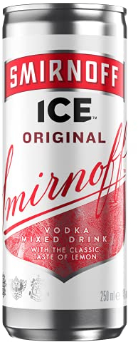Smirnoff Ice Original, Mixgetränk mit Smirnoff Vodka und frischem Zitronen Geschmack, 10% Alkohol, 12 Dosen x 250 ml (EINWEG Verpackung), fertige Cocktails, perfekt für Partys und gesellige Anlässe