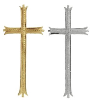 Kerzen Verziermaterial Wachsornament Kreuz in Gold