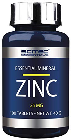 Scitec Nutrition Zinc | Gluconate de Zinc et Bisglycinate de Zinc | Sources Biologiques | 25 mg de Zinc par dose, 100 Comprimés