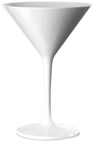 bar@drinkstuff Polycarbonate Martini Glasses White 7oz / 200ml, Pack of 4