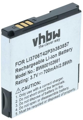 vhbw Akku Ersatz für ZTE Li3706T42P3h383857 | für Handy Smartphone Telefon (700 mAh, 3,7 V, Li-Ion)