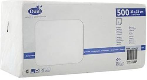 Duni Zelltuch-Servietten 33 x 33 cm 1 lagig 1/4 Falz weiß, 500 Stück