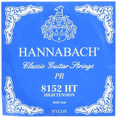 Hannabach Cuerdas para Guitarra Clásica Serie 815, H/B2, Si2, Plateado Especial, Plata, Tensión Alta