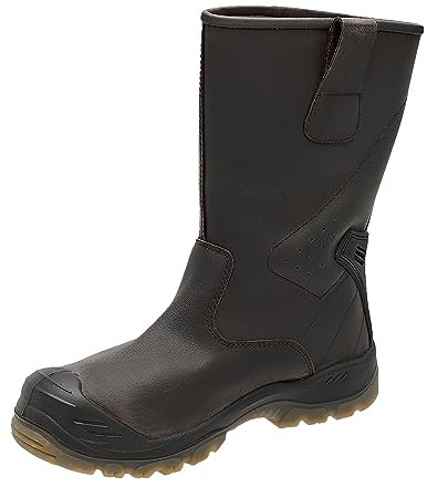 DEWALT Tungsten Men's Waterproof, Steel Safety Toe, Rigger Slip On Buffalo Leather, S3, Work Boot, Brown, UK9