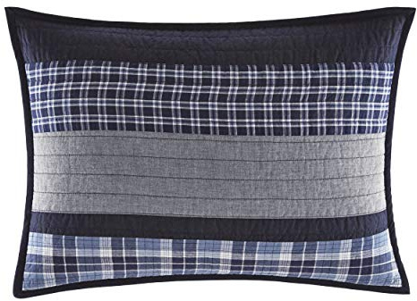 Nautica - Sham, Cotton Quilted Bedding with Envelope Closure, Pre-Washed for Added Softness, Stylish Bedding Set (Adelson Blue, 20 x 26)