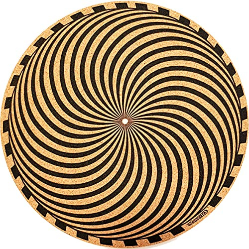 TAZstudio Cork Turntable Mat - Storm Art Design Vinyl Slipmat [4mm]-m2 | Psychedelic storm art cork slipmat, 4mm. Anti-static record player mat, fits all turntables. Reduces static & crackling