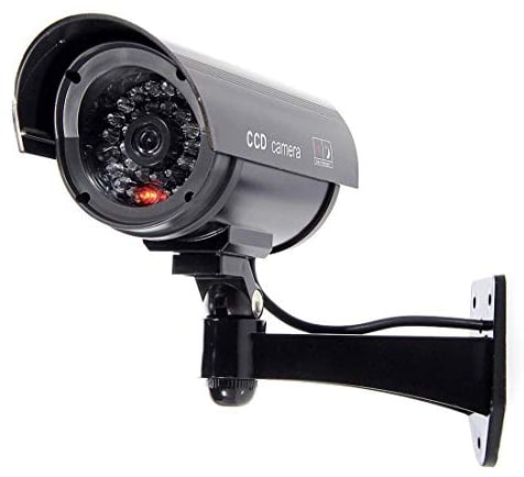 BW 1100B Outdoor Indoor Fake Dummy Imitation CCTV Security Camera with Blinking Flashing Light Bullet Shape Black