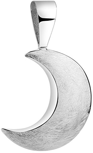 Nenalina Mond Anhänger für Damen Kette oder Halskette gebürstet in 925 Sterling Silber, 361306-390