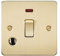 Knightsbridge FP8341FBB Brushed Brass FPAV8341FBB Flat Plate 20A 1G Dp Switch with Neon & Flex Outlet