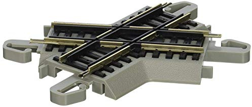 Bachmann Trains Snap-Fit E-Z Track 60 Degree Crossing | Snap-Fit E-Z Track, 60 Degree Crossing (1/card), Nickel Silver Rail With Gray Roadbed, 44542