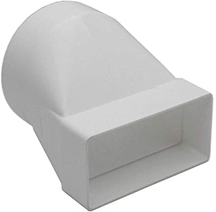 Kair Ducting Adaptor 110mm x 54mm to 100mm - 4 inch Rectangular to Round Straight Channel Connector for Converting to Different Size Duct Systems