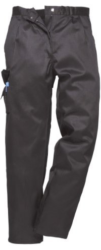 Portwest C099 Women's Combat Trousers Durable Lightweight Work Pants with Pockets Elastic Waist 40+ UPF Protection for Comfort and Practicality, Black, XL
