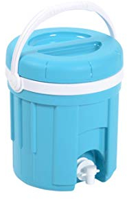 EDA PLASTIQUES EDA_Fontaine 4 L Isotherme avec POIGNEE, Totalement ISOLEE, Couvercle Compris DIM.: E 23,3 X H 26 CM_Bleu Turquoise-INT. Blanc_10195 B.TU/BL CX6 Mixte Adulte, No Color, 30x20x20 cm