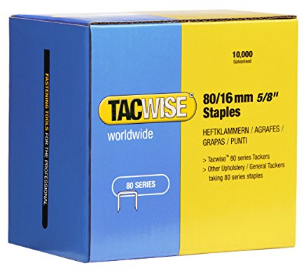 Tacwise 1141 Grapas para Tapicería Galvanizadas Tipo 80/16 mm, Paquete de 10.000