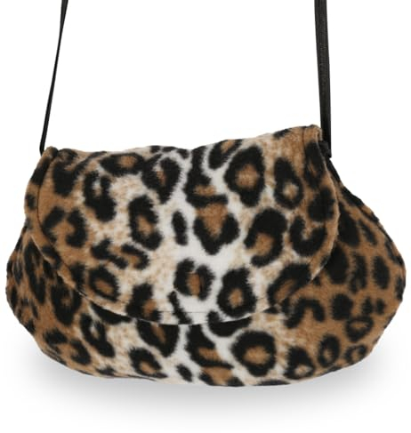 KarnevalsTeufel.de Fleecetasche, Verschiedene Designs, Umhängetasche, Tier-Prints, Accessoire, Ergänzung zu Ihrem Kostüm, Handtasche, Tasche, große Auswahl (Leopard)