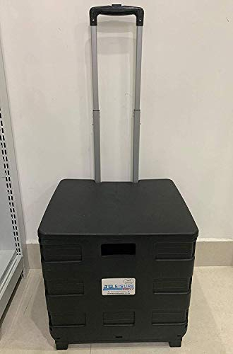 NEW BLACK LEISURE DIRECT ® LARGE FOLDING FOLDABLE TEACHER SCHOOL COLLEGE BOOKS CAMPING BOOT TRUNK CART CRATE TROLLEY 40KG FOLDABLE + LID