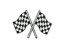 Akachafactory 1 Iron-On Embroidered Patch Chequered Flag Race Cars