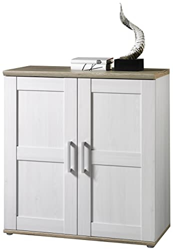 ROMANCE Kommode in Sibiu Lärche / Eiche San Remo Optik - Landhausstil Schrank mit viel Stauraum für Ihren Wohnbereich - 93 x 100 x 45 cm (B/H/T)