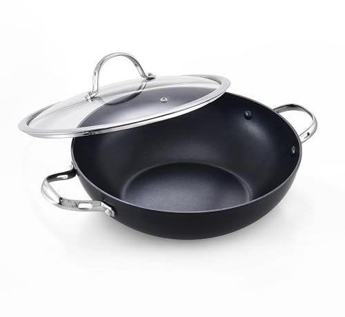 Cooks Standard Classic Sartén Wok, Aluminio anodizado, Negro