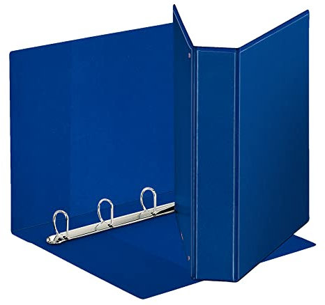 ESSELTE Display-Ordner aus PP (3 Taschen) mit Ringen 4-50 - D - f.to maxi - blau - 394754500