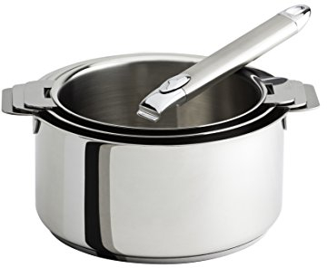Cristel-S3CZ-Série de 3 casseroles inox 16-18-20cm+ 1 poignée amovible inox ZENITH
