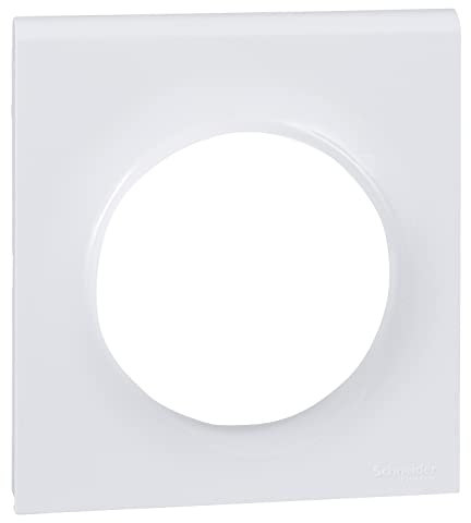 Schneider Electric - Odace Styl Pratic, plaque Blanc avec couvercle intégré pour prise 1 poste - S520752
