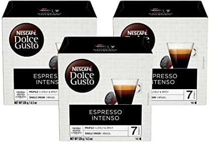 Nescafe Dolce Gusto Ground Coffee, Espresso Intenso, 16 Count (Pack of 3) by Dolce Gusto