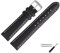 MARBURGER Uhrenarmband 22mm Leder Schwarz Silber Glatt Mit Naht - Montage Set 8062210000120