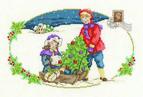 DMC Cross Stitch Kit - Vintage The Christmas Tree (1581), 100% Cotton