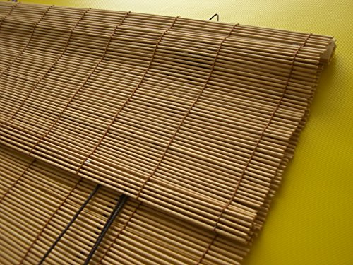 JalousieCrew Bambusrollo Bambus Raffrollo Kirschbaum Breite 60-140cm Länge 160 und 240cm Seitenzug Fenster Tür Rollos Holzrollo (120 x 160 cm)