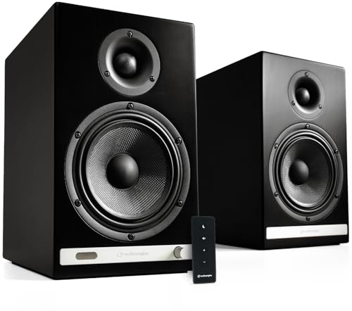 Audioengine HD6 Wireless Speakers with Bluetooth, 150W | Powered Bookshelf Speakers with aptX-HD, 24 Bit DAC