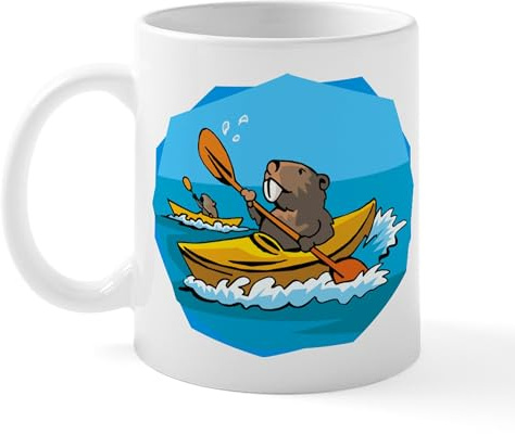 CafePress Kayak Beaver Mug 11 oz (325 ml) Ceramic Coffee Mug