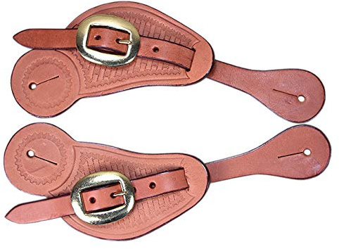 HILASON Western Tack Horse Leather Cowboy Spur Straps Chestnut
