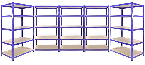 5 Monster Racking Q-Rax Industrial Warehouse Shelving Unit Garage Racks, 200kg/shelf, 90cm/120cm
