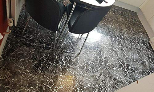 50 x Black Marble Effect SELF Adhesive Stick ON Vinyl Floor Tiles - Kitchen Bathroom