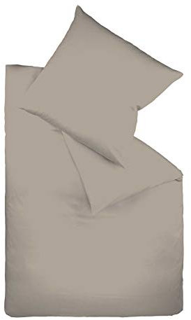 fleuresse 9200 Colours Interlock Jersey Bettwäsche aus 100% Baumwolle, Oekotex Standard 100, Taupe, 135 x 200 cm