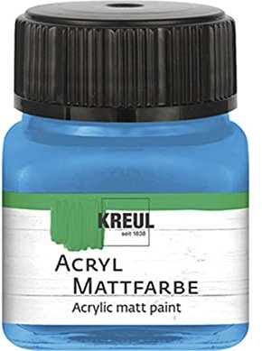 KREUL 75217 - Acryl Mattfarbe, hellblau im 20 ml Glas, cremig deckende, schnelltrocknende Farbe auf Wasserbasis, für viele verschiedene Untergründe geeignet