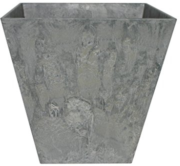 Ivyline Stoneware Ella Pot in Grey with Built in Drainage - Frost Resistant & UV Stable Decorative Lightweight Outdoor Flower Planter - H40cm x D40cm