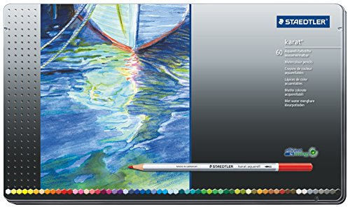 Staedtler Karat Aquarell Premium Watercolor Pencils, Set of 60 Colors (125M60) by Staedtler