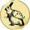 S.B.J - Sportland Pokal/Medaille Emblem, Motiv Kaninchen, Durchmesser 50 mm, Gold
