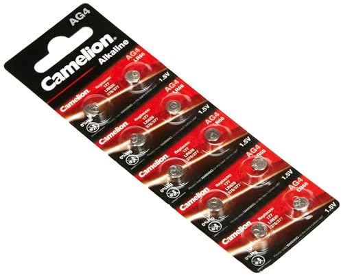 Camelion 12051004 Alkaline-Knopfzelle (AG 4/LR66/LR626/377, 1,5V, 10-er Blister)