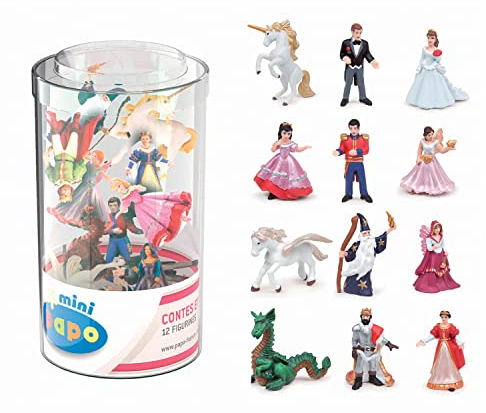 Papo 33012 Plus Bezaubernde Welt (Kunststoffbehälter, 12 Stück) Mini-Figuren, Mehrfarben