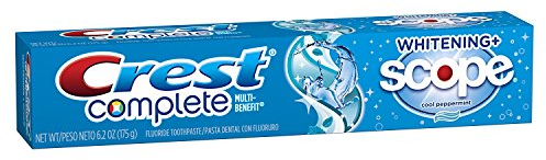 Crest Complete, Whitening Plus-Scope, Fluoride Anticavity Zahnpasta Cool Pfefferminze, 6,2 Unzen (2 Stück)