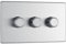 BG Electrical Intelligent Triple Wall Dimmer Switch, 2 Way, Screwless Front Plate, Premium Flatplate, Brushed Steel, 200W, FBS83