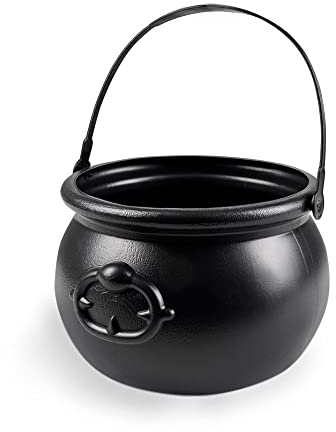 Boland 74463 - Hexenkessel, Größe ca. 13 x 19 cm, schwarz, aus Kunststoff, Dekoration, Kostüm, Halloween, Karneval, Mottoparty, Accessoire