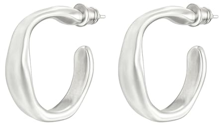 UNOde50 OPEN YOUR MIND Earrings, Sterling Silver-Plated, Wide Open Hoop