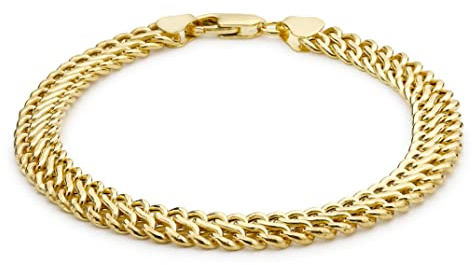 CARISSIMA Damen Panzerarmband aus 9-karätigem Gelbgold, 8-förmige Glieder, 19,5 cm