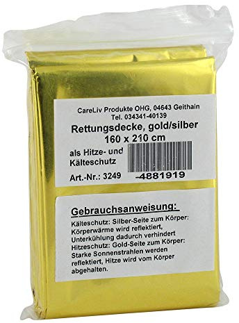 Rettungsdecke 160x210 cm Gold/Silber